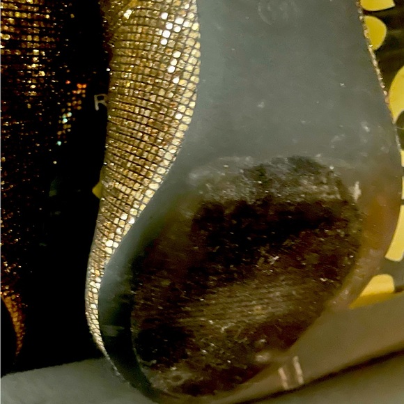Gently used gold sequin heel bootie’s. Size 8 1/2. - Picture 3 of 5